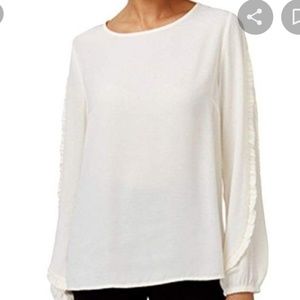 Ruffled sleeve blouse NWT winter white